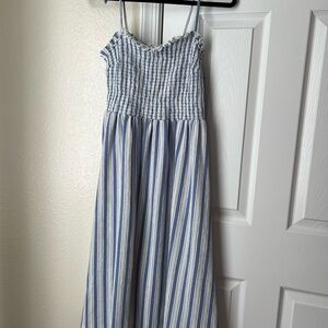 Blue and White Striped Dress